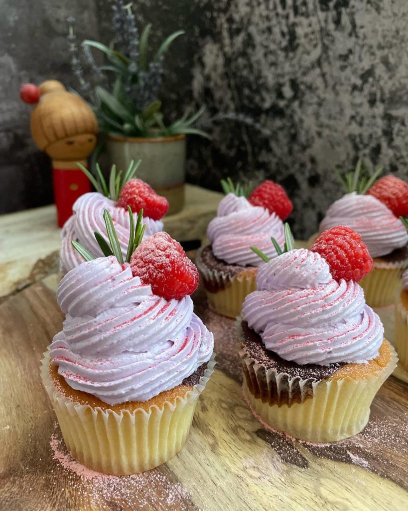 Vanilla Cupcake with Lavender Cream Frosting